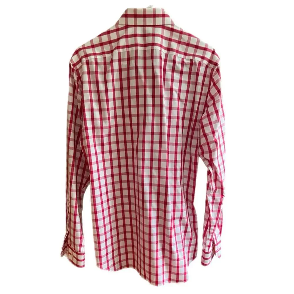 Banana Republic Non Iron Tailored‎ Slim Fit Dress Shirt in Pink & White - M